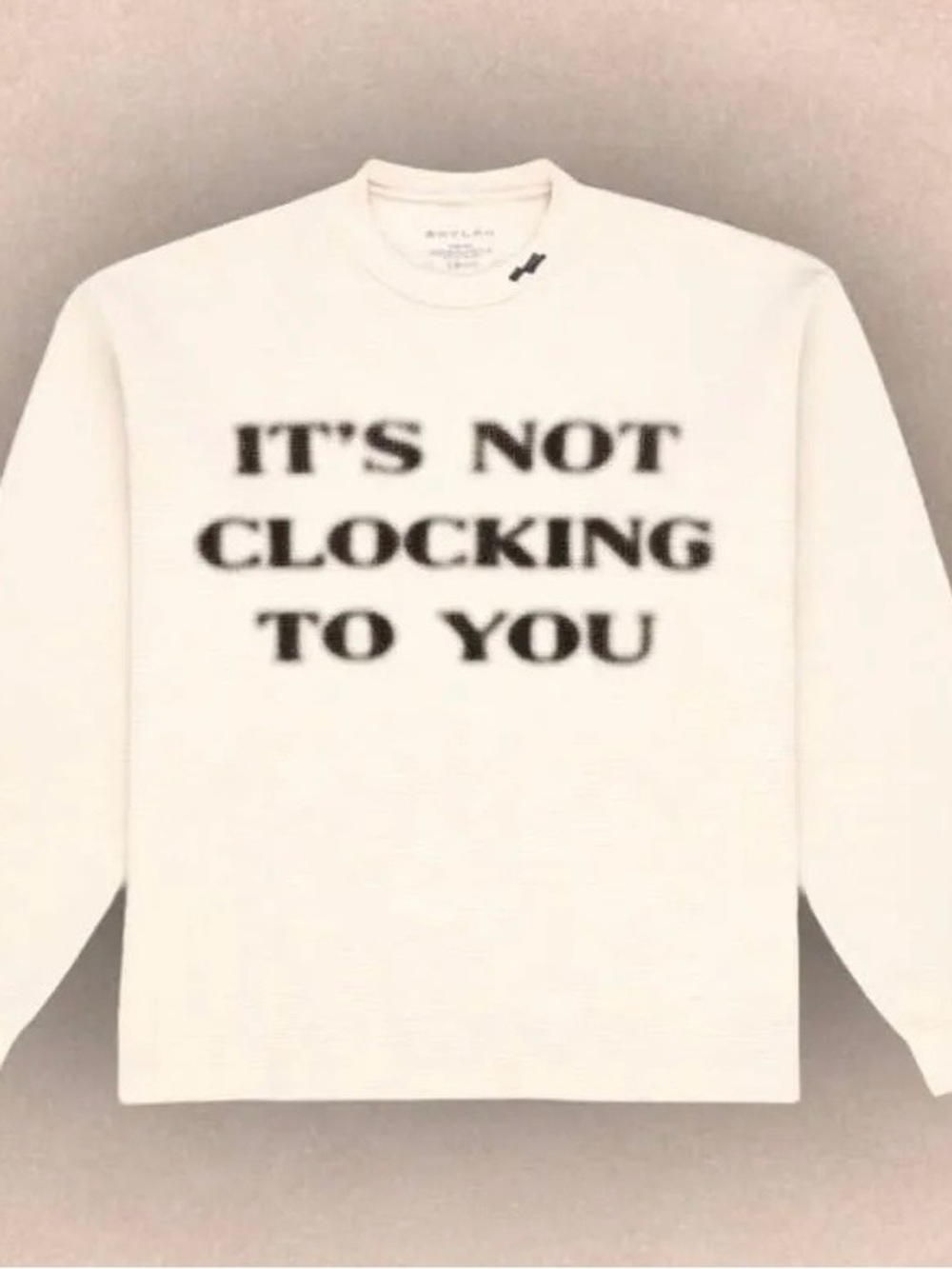 SKYLRK "IT'S NOT CLOCKING TO YOU" Thermal Crewneck | Cream | XL | 2026 Coachella
